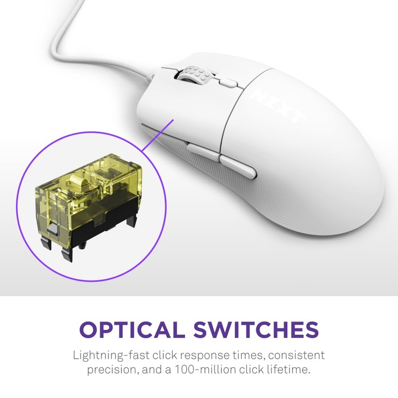 NZXT Lift 2 Ergo | Lightweight Ergonomic Wired Gaming Mouse