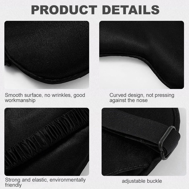 Pack of 2 Silk Sleep Mask, Soft Silk Sleeping Mask,