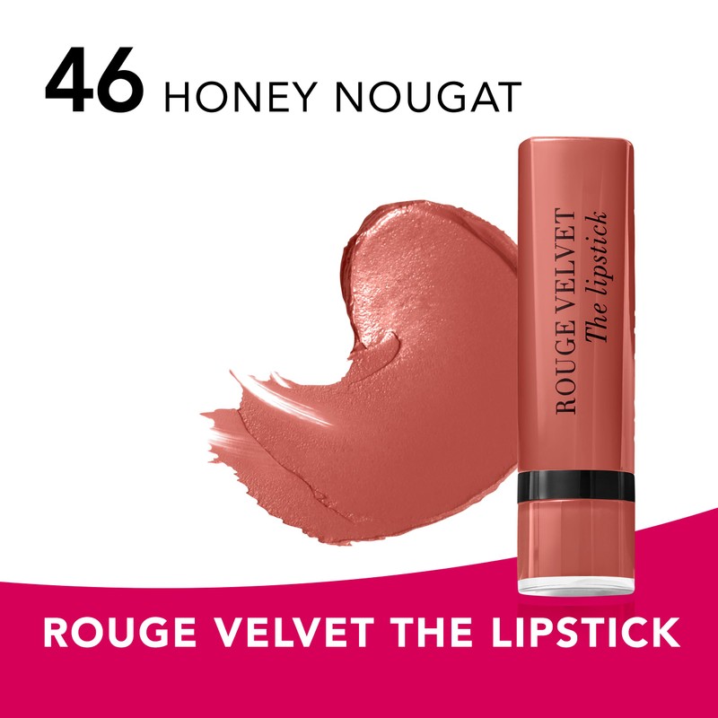 Bourjois, Rouge Velvet Ink Lipstick, 46 Honey Nougat, 2.4 g