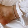 Silver 925 3mm ball chain layered 925 silver silver anklet