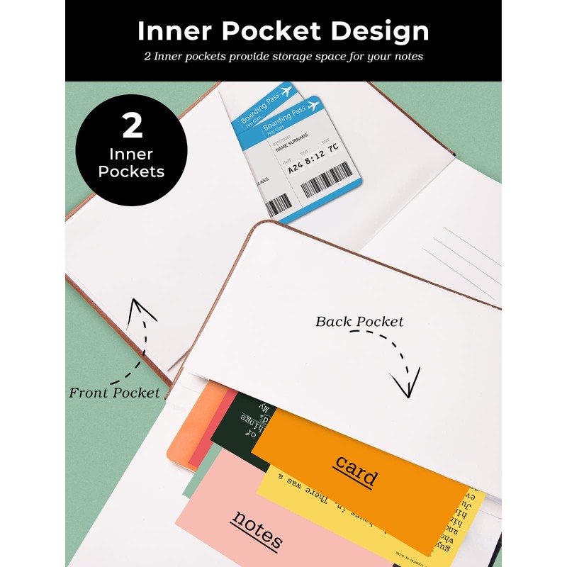 AISBUGUR Pocket Notebook Small Notebook 2-Pack, 3.5" x 5.5" Pocket
