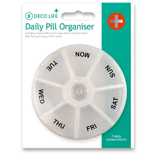 Deco Life Portable Weekly Pill Box Organiser Easy to Open