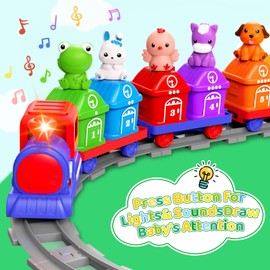 Meytccve Toddlers Learning Toy for Ages 1 2 3,Montessori Learning Matching & Sorting Toys,Upgrade Electric Train Track Set for 2-4 Years Old,Christmas Birthday Gift for 1 Year Old Boys Girls