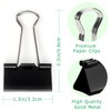 ZZTX Black Binder Clips Paper Clamps Clips Medium Size, 1.3