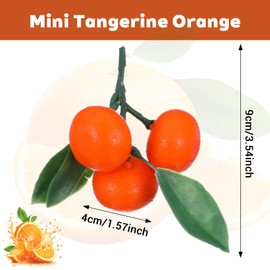 15 Clusters Artificial Mini Orange Simulation Decorative Tangerine Kitchen Table Fake Orange Realistic Artificial Fruit Bowl Tray Faux Fruit for Home Party Kitchen Festival Decor