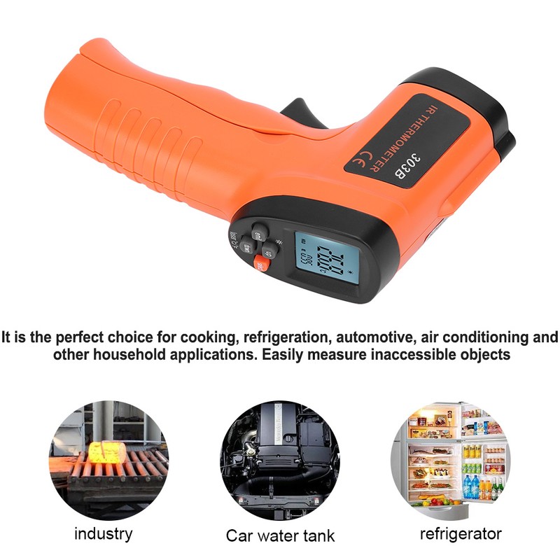 Industrial Infrared Thermometer Plastic Temperature Meter Detector Measuring Instrument