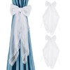 BENECREAT 2pcs Lace Bow Curtain Tiebacks, White Bowknot Lace Ribbon