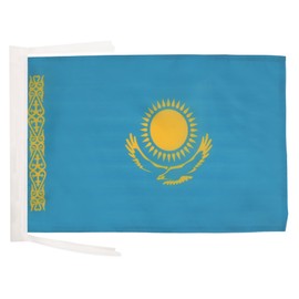 Kazakhstan Flag 18'' x 12'' cords - Kazakh SMALL flags 30 x 45cm - Banner 18x12 in - AZ FLAG