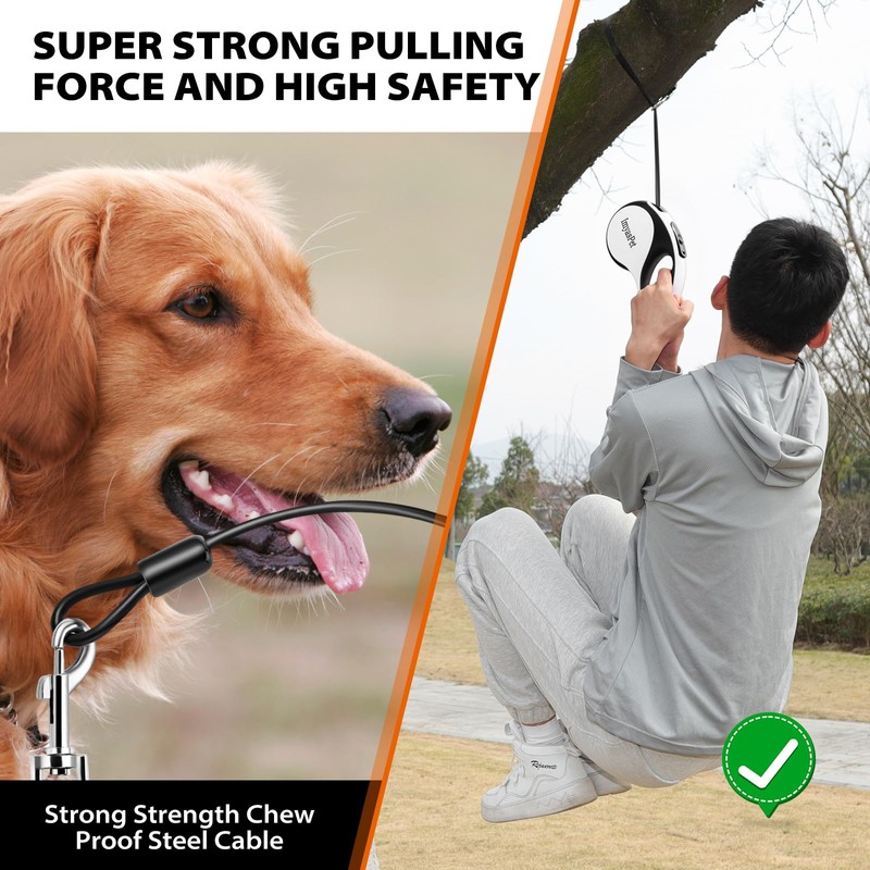 Upgraded Retractable Dog Leash with Chew Proof Extender, Pet Walking
