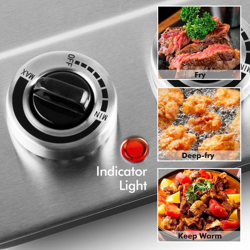 Double Burner, CUSIMAX 1800W Ceramic Electric Hot Plate for Cooking,