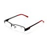 V.W.E. Khan Metal Rectangular Semi-Rimless Rectangle Reading Glasses Reader (Black/Red,