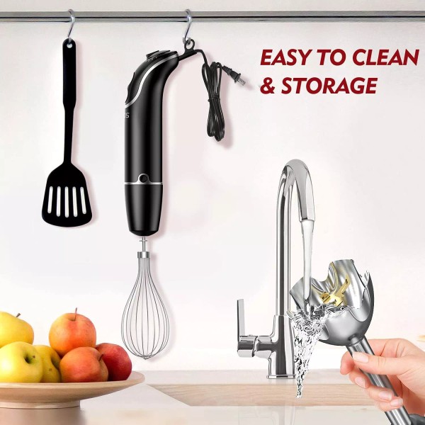 OXA Smart KOIOS 800W 3-in-1 Immersion Hand Blender, Titanium Plated,