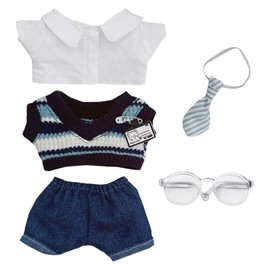 niannyyhouse Sewing Clothes, 4.9 - 5.9 inches (10 - 15 cm), College Uniform Set, 6.7 inches (17 cm), Doll, Dress Up (Blue)
