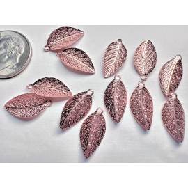 Beadsmith Charm, Leaf, 144 Copper Plated Brass 8x15mm Leaves Curved Leaf Pendant Charms *