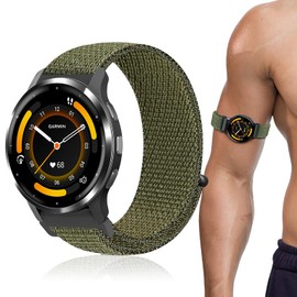 Oanux 18mm Sport Ankle/Arm Band Compatible with Garmin Venu 3S 41mm/Vivoactive 4S/Vivomove 3S/Venu 2S/Forerunner 255S/Forerunner 265S, Quick Release Soft Nylon Bicep Watch Strap for Women Men