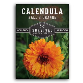 SURVIVAL GARDEN SEEDS Survival Garden Seeds Ball's Orange Calendula Seed for Planting C 1 Packet with Instructions for Growing Medicinal Herbs in Your Home Vegetable Garden C Non-GMO Heirloom Variety Herb Seed