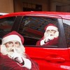 2pcs Santa Car Stickers Christmas Decals PVC Visible Inside Window