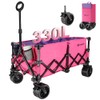 VILLEY Extended Collapsible Foldable Wagon with 330LBS Weight Capacit Drink