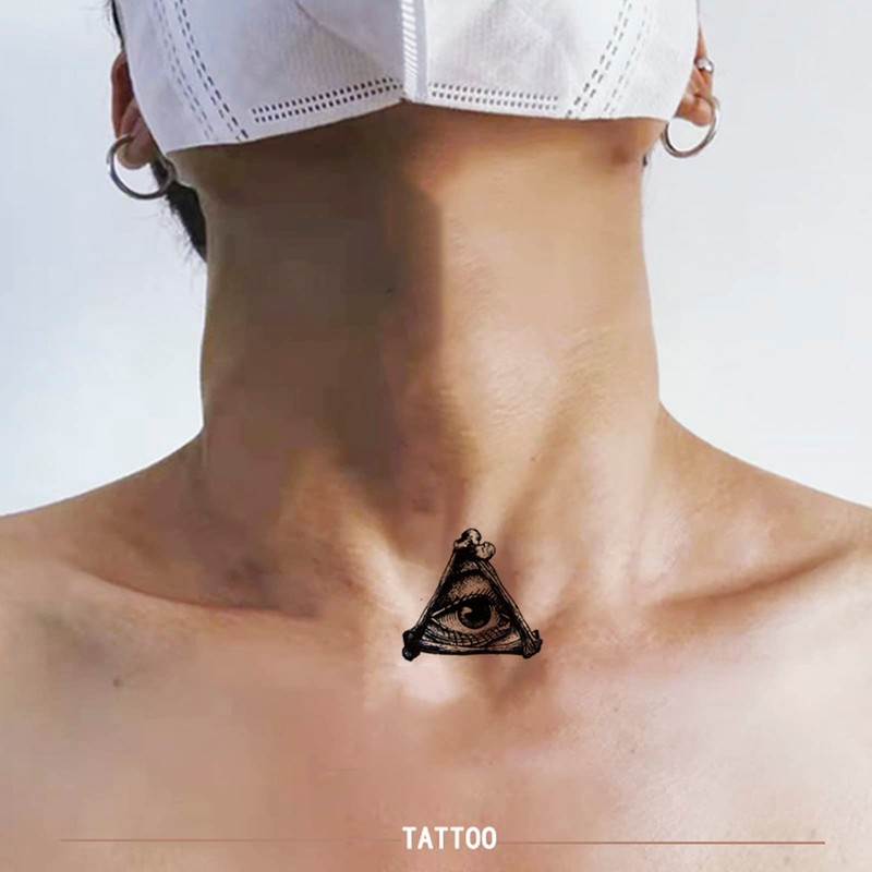 Nirbffo Black Temporary Tattoos Moon Stars Eyes Hexagram Geometry Wolf