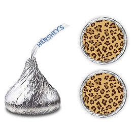 216 Leopard Cheetah Print Kisses Stickers Labels, Leopard Cheetah Kisses Stickers for Birthday Party, Wedding, Baby Shower, Any Event