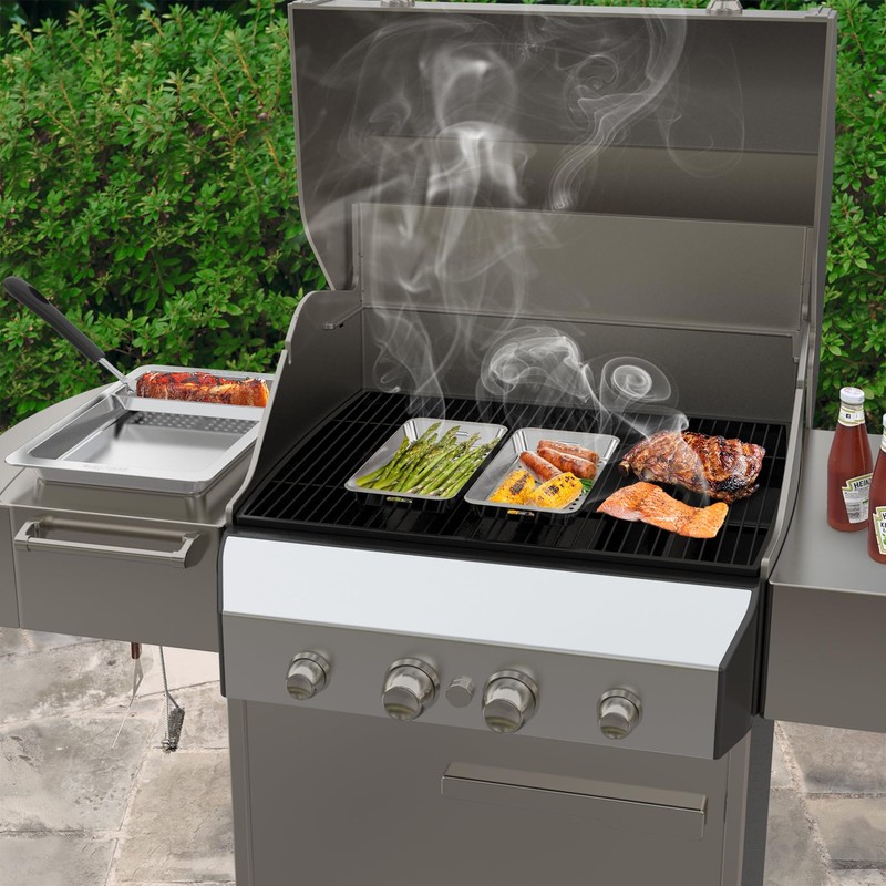 Onlyfire Grill Basket Set, 5PCS Stainless Steel Grill Pan -