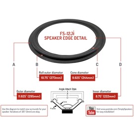Infinity Kappa Speaker Foam Edge Repair Kit, 12" Infniity Kappa 7, 8, 9, 902-3054, FSK-12Ji