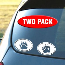 Signage Cafe Bear Paws Two Pack 5" White Vinyl Decals Car Truck Windows Laptop Tablet