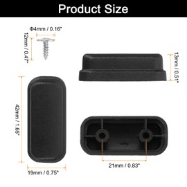 sourcing map 4Pcs Luggage Replacement Pads, Plastic Luggage Stand Feet Stud, Suitcase and Travel Gear Bottom Side Accessories with Self-tapping Screws, Black (42x19x13mm)
