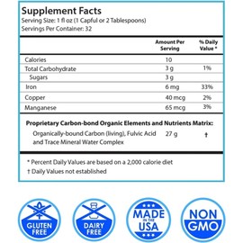 Drucker Labs - intraMIN Organic Liquid Minerals Supplement for Men, Women, Kids, Immune and Muscle Support, Non GMO, Gluten Free, Vegan, Electrolytes, Sugar Free (32 oz.,Unflavored)