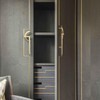 JSBWSFA 2 Pcs Zinc Alloy Brushed Gold Drawer Pulls Half