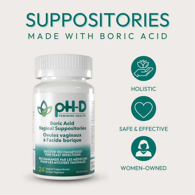 pH-D Feminine Health - 600 mg Boric Acid Suppositories -
