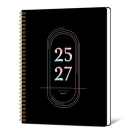Monthly Planner 2025-2027 Hardcover with Calendar planner from July 2025- June 2027,Monthly Goals,Tasks,Notes,Priorities & Reminders, 11" x 9", 24 Months for School Office Home Planning, Black
