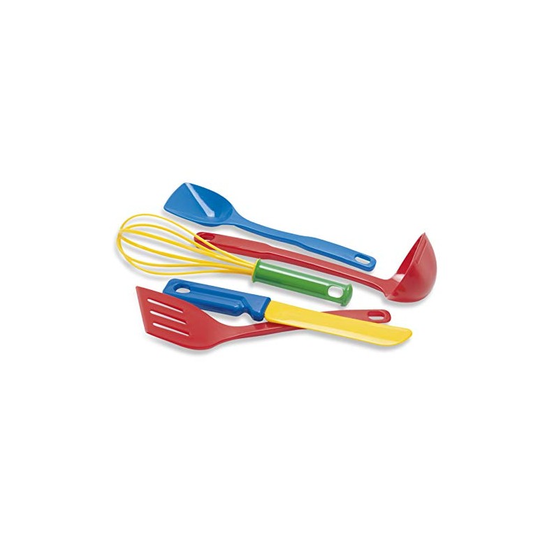Dantoy Plastic Kitchen Utensils, 5 Piece Set Pretend Play for