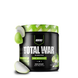 Redcon1 Total War Preentrenamiento ? 30 Porciones, Aumenta la Energ?a, Aumenta la Resistencia y el Enfoque, Beta-alanina, Cafe?na (Manzana Verde)
