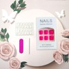 Pink Solid Color Press on Toenails Short Square False Toenails