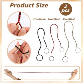 HJZHII 3PCS Different Sizes Spiral Braided Hair Ties for Women, 35in 25in 16in No Damage Long Ponytail Holders Colorful Pony Tail Wrap Sports Hair Band Elastic Ties for Wind Water Swimming