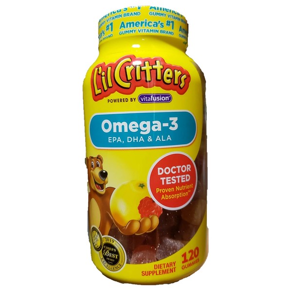 Lil Critters Omega-3 Gummy Fish with DHA, 120-Count Bottles -