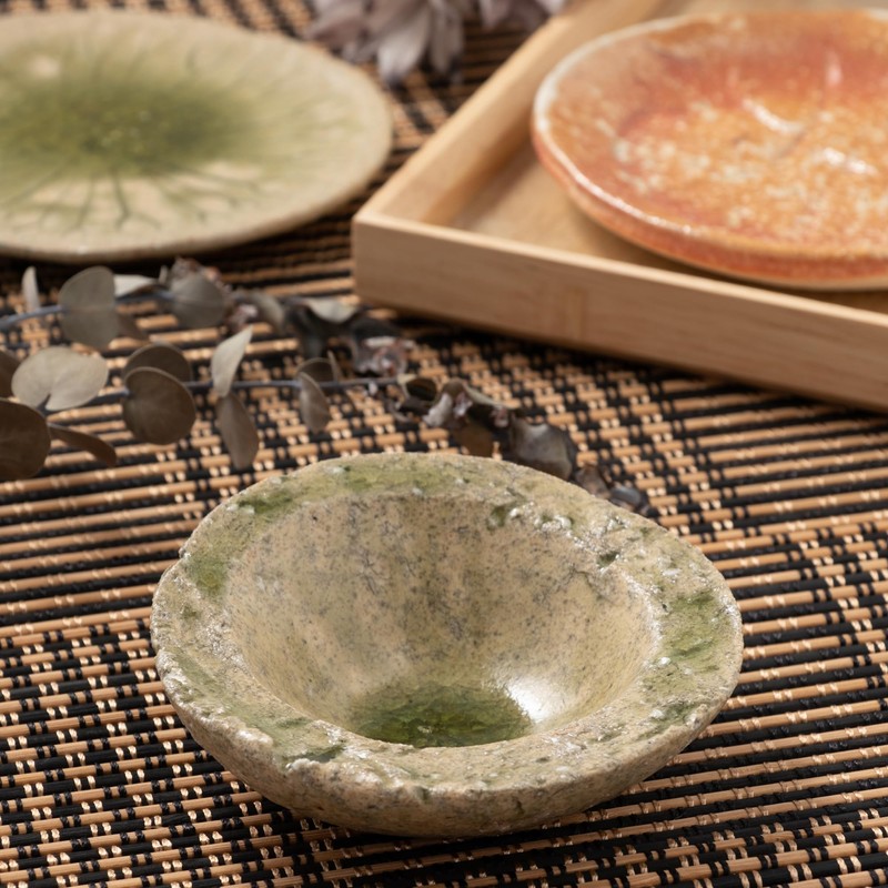 Marui Pottery MR-3-4091 Shigaraki Ware Hechimon, Small Bowl, Diameter Approx.