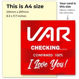 Funny Valentine's Day Card for Him or Her - Valentine's Day Card for Girlfriend, Boyfriend, Husband or Wife - Valentine's Day Card for Fiance Fiancee - VAR Football Valentine's Day Card