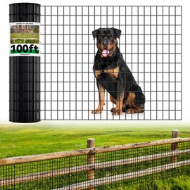 Welded Wire Fence, 100t(L) x 24inch(H) PVC Anti-Rust Coated Wire Mesh, 2 Inch x 3 Inch 16GA Garden Edging Border, Roll Metal Animal Barrier for Yard Vegetable Plant Protection Poultry Netting