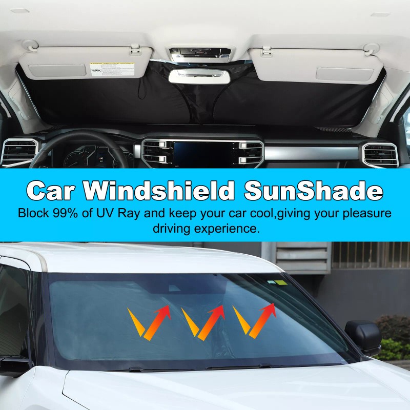 Nicecar88 For Toyota Tundra 22+ Black Car Windshield Sun Visor