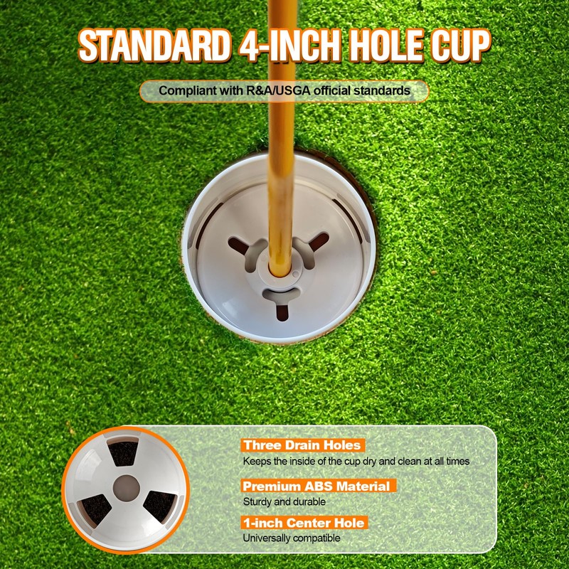 GODCTSUP Golf Flagstick with Hole Cup Set, 3 Feet Portable