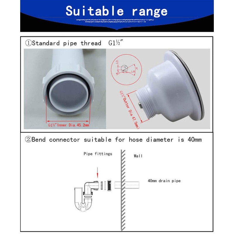 Talea Double Kitchen Sinks Drain Pipe Kit Drain Pipe Rear