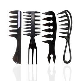 Flomiara Herren-Haarstyling-Set, Haarkämme, breite Zahnstruktur, Quiff, Pompadour, Unterschnitt, geeignet für alle Arten von Herrenfrisuren, Vintage, geeignet für den Heimgebrauch und für Friseure, 4