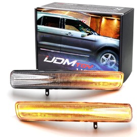 iJDMTOY Clear Lens Dynamic Sequential Blink/Flow Full LED Side Mirror Turn Signal Light Assembly Kit Compatible with 2011-19 Ford Explorer