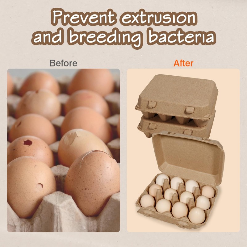 JOINSI 50 Pack Egg Cartons Bulk, 3×4 Style Reusable Empty