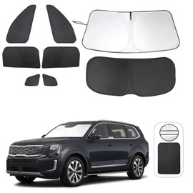 TINGLU Window Shades for Kia Telluride 2020 2021 2022 2023 2024 2025 Accessories Car Side Full Windows Rear Triangular Windshield Sun Shade Sun UV Rays & Privacy Protection for Camping 8PCS
