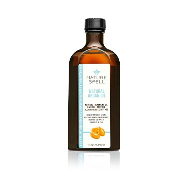 Nature Spell Argan Oil for Hair & Body 150ml - Targets Split Ends for your Hair - Helps Eliminate the Appearance Scars for your Skin â For all Hair & Skin Types
