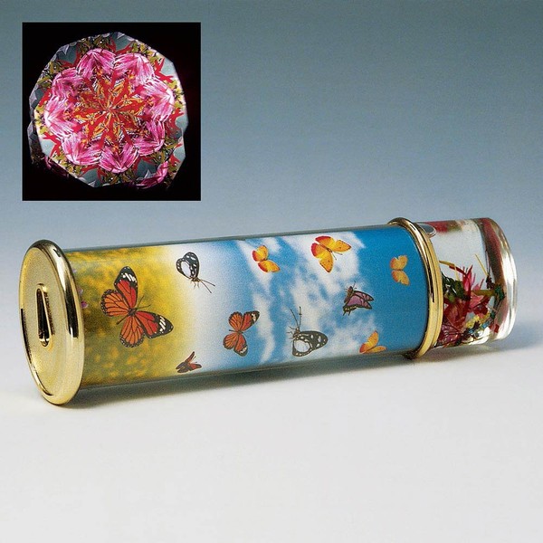 Bits and Pieces - Colorful Butterfly Kaleidoscope Gift - Dazzling Desktop Gadget Creates Ever Changing Scene