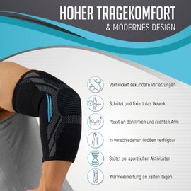 KINETIC EVOLUTION Elbow Brace for Men and Women, Stabilizes and Supports Joint and Muscles, Compression Sports Bandage for Tennis Elbow, Golfer's Elbow, Sports and Joint Pain (XL, Grey)